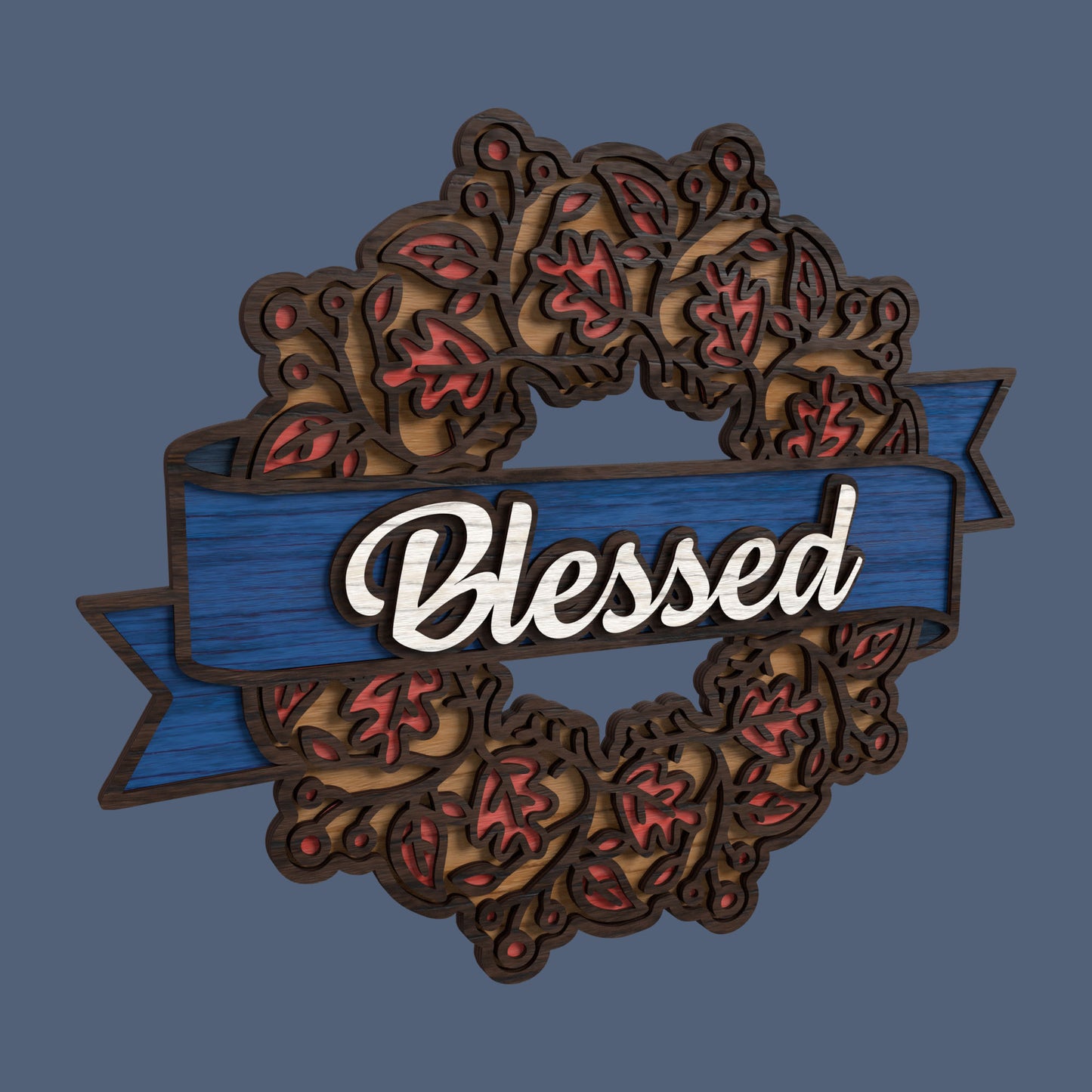 Fall & Thanksgiving Wreath -Laser Cut File - The X Laser Files