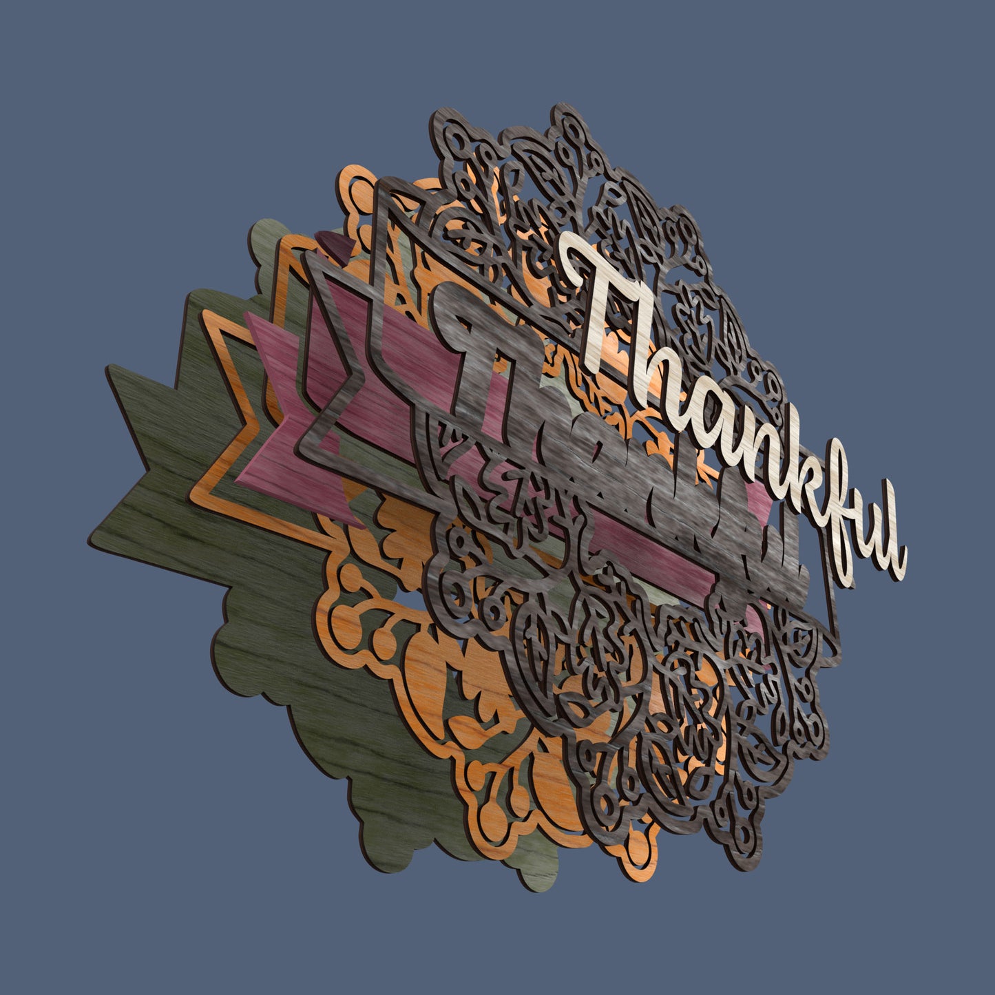 Fall & Thanksgiving Wreath - Laser cut vector file