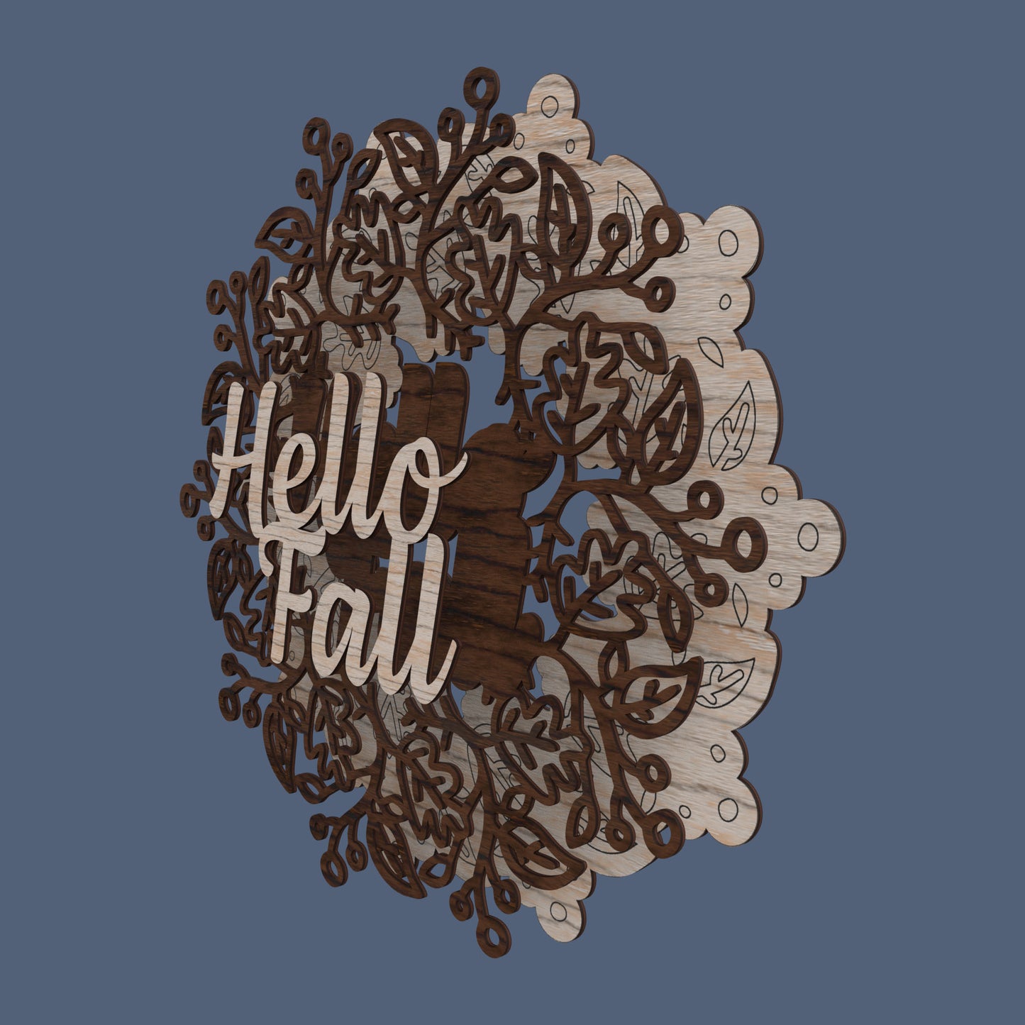 Fall & Thanksgiving Wreath - Laser cut vector file