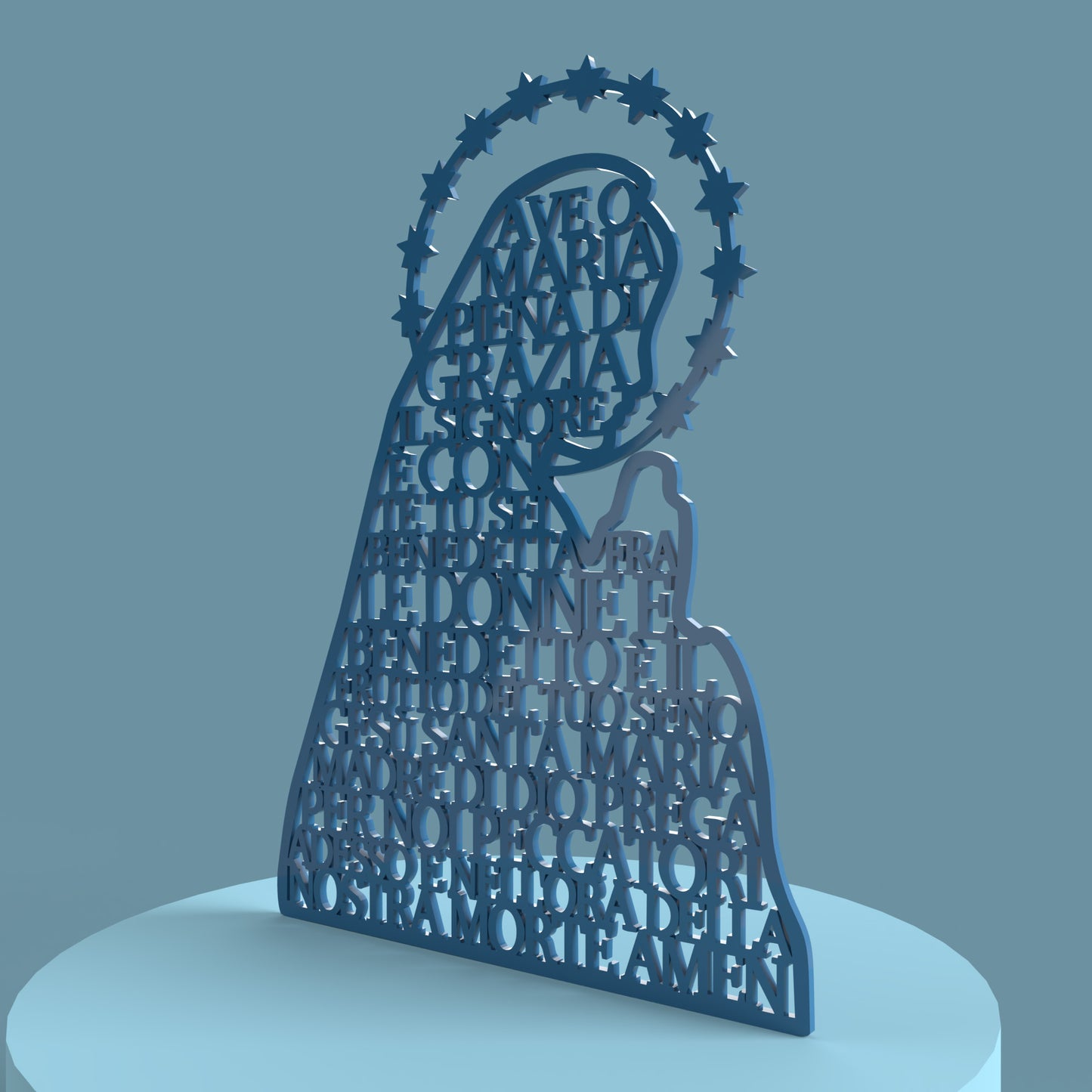 Ave o Maria (Italian Hail Mary) Prayer Virgin -Laser Cut File - The X Laser Files