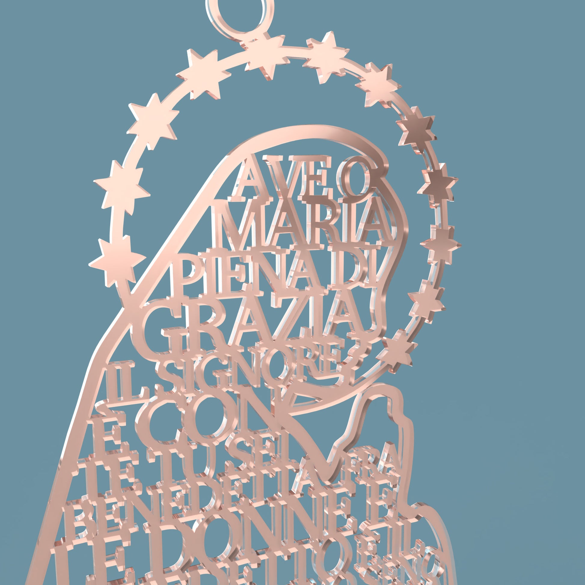 Ave o Maria (Italian Hail Mary) Prayer Virgin -Laser Cut File - The X Laser Files