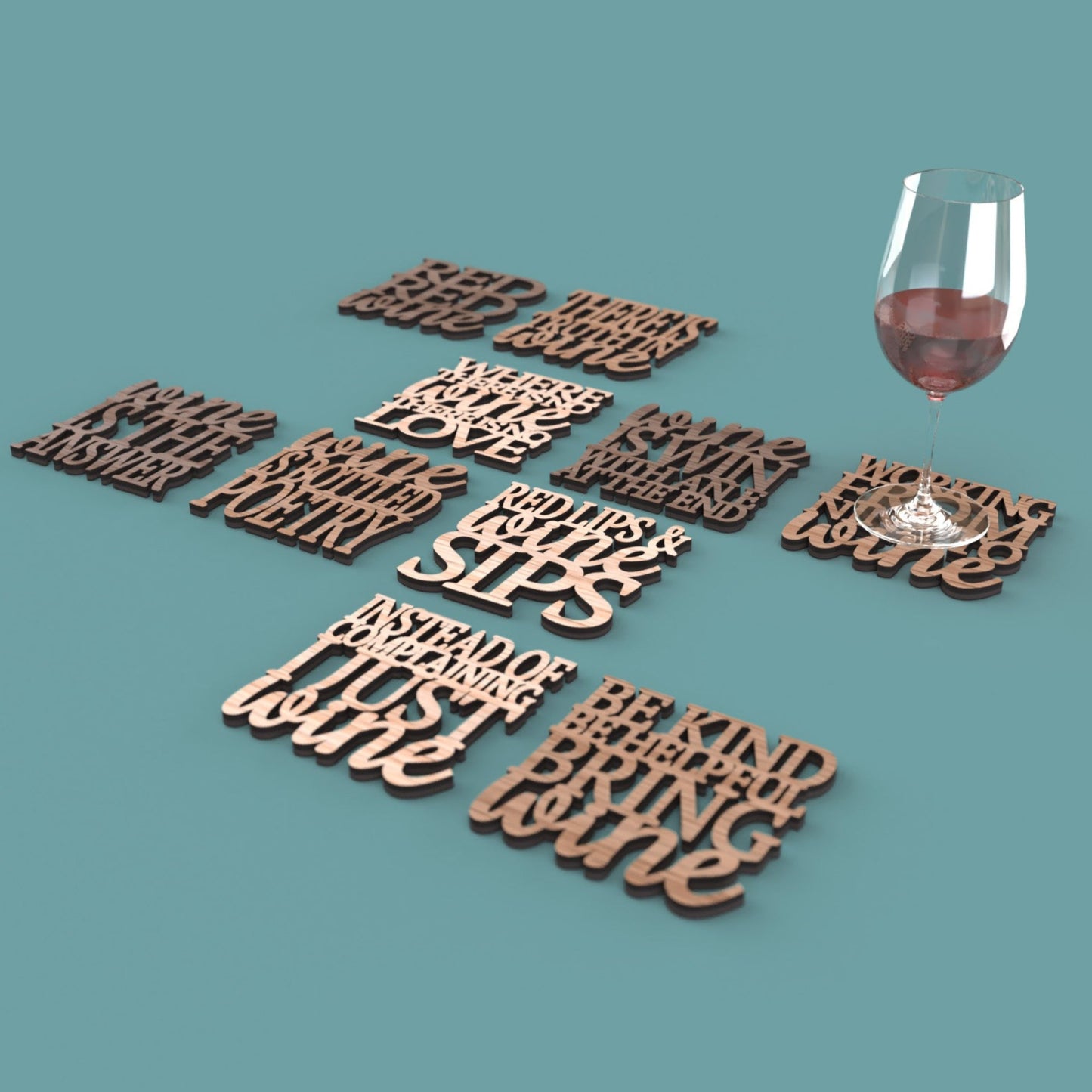 Wine Coasters -Laser Cut File - The X Laser Files