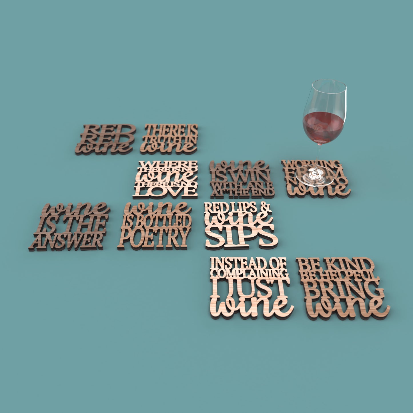Wine Coasters -Laser Cut File - The X Laser Files