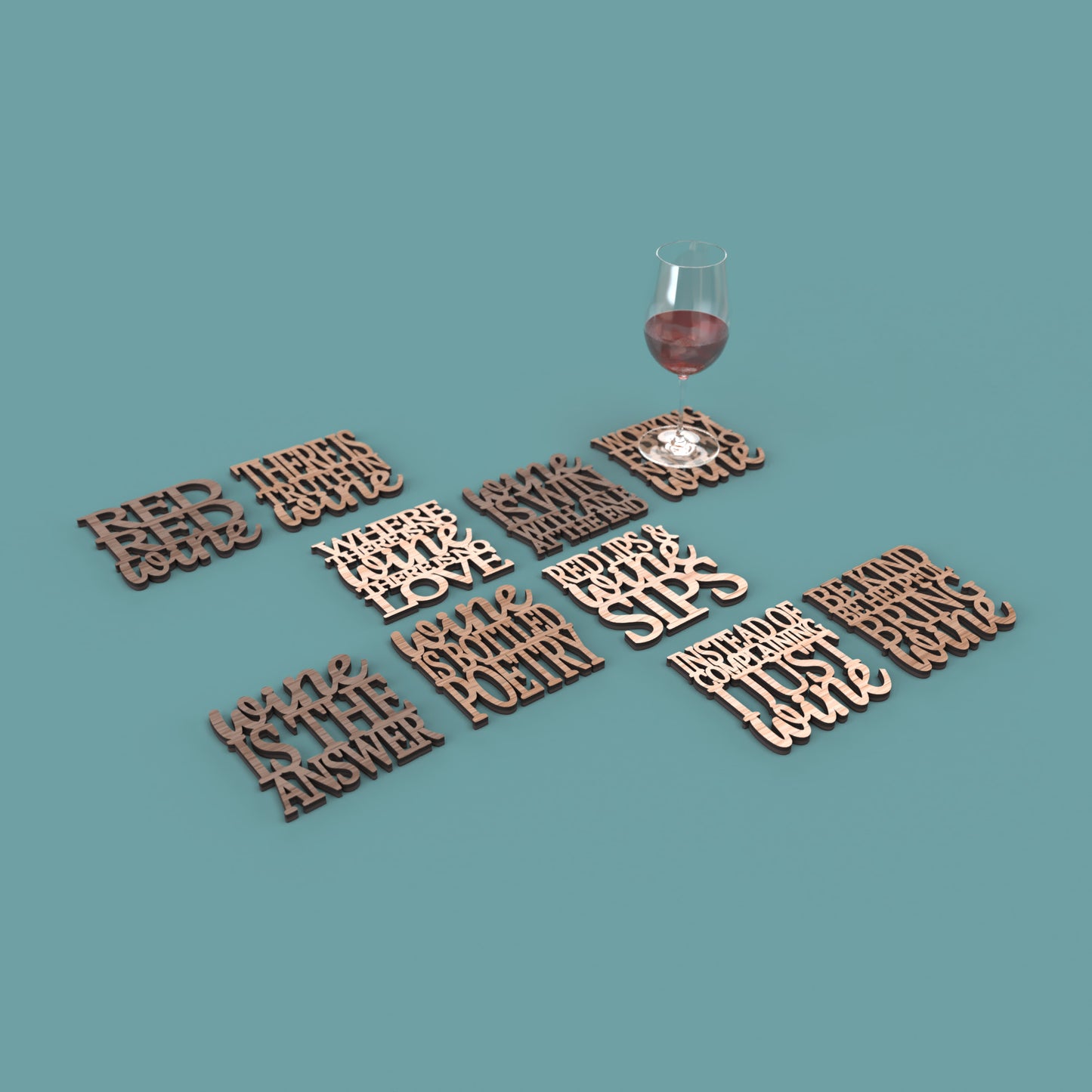 Wine Coasters -Laser Cut File - The X Laser Files