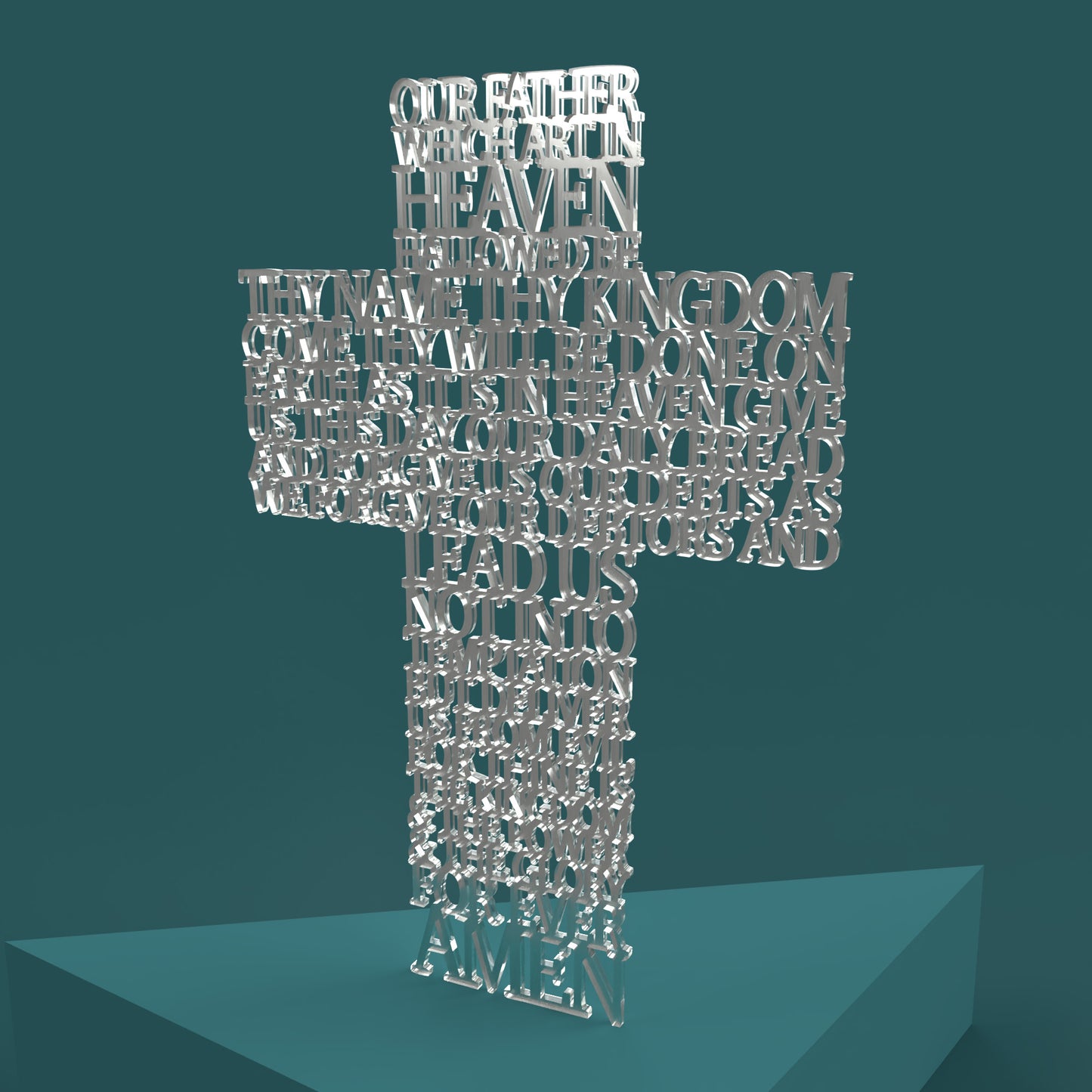 Lord's Prayer (Our Father) Cross KJV (King James Version) -Laser Cut File - The X Laser Files