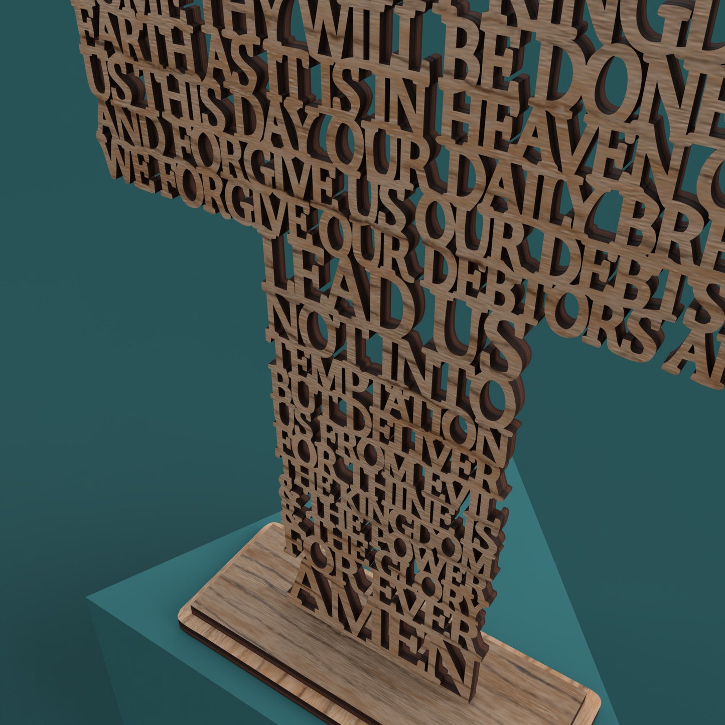 Lord's Prayer (Our Father) Cross KJV (King James Version) -Laser Cut File - The X Laser Files