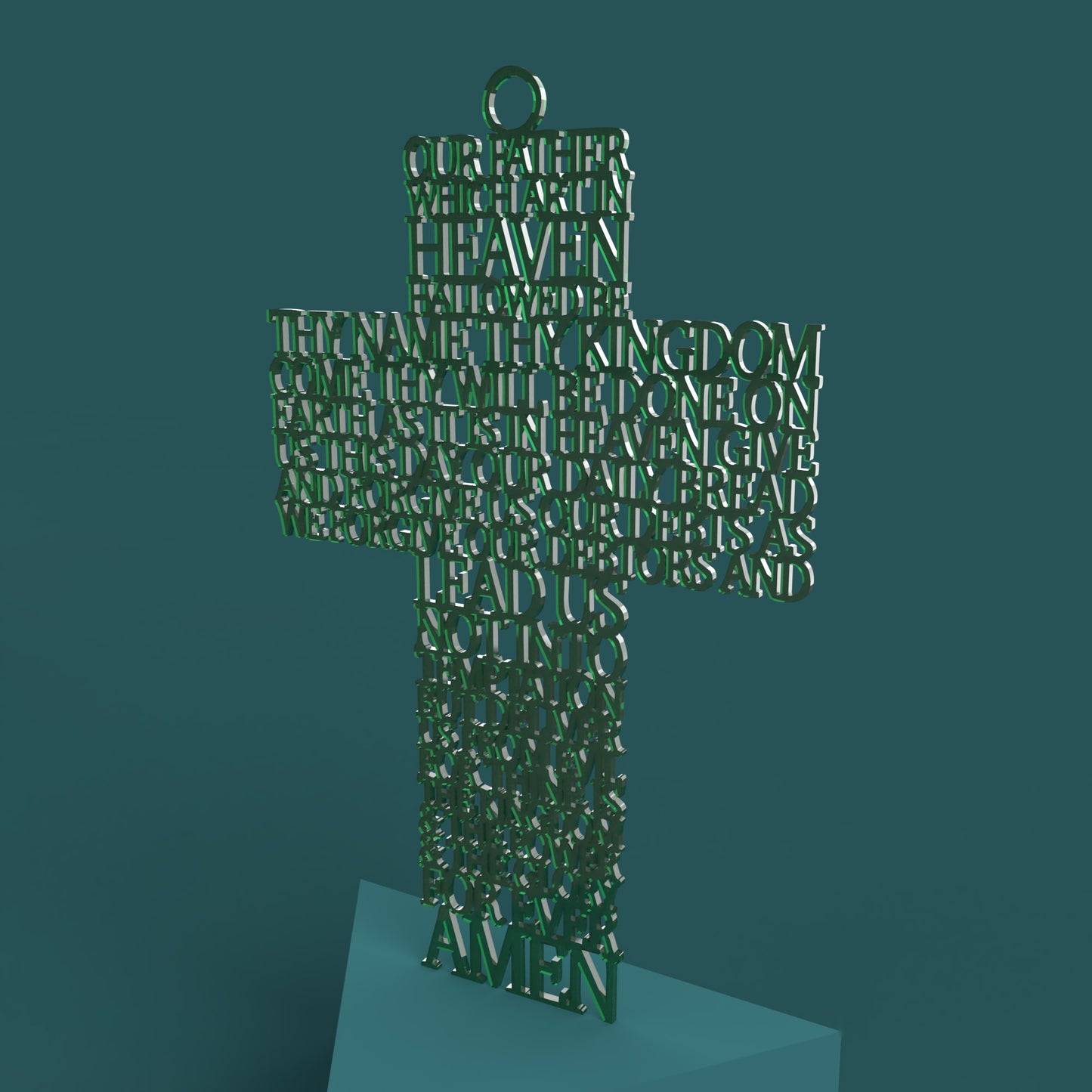 Lord's Prayer (Our Father) Cross KJV (King James Version) -Laser Cut File - The X Laser Files