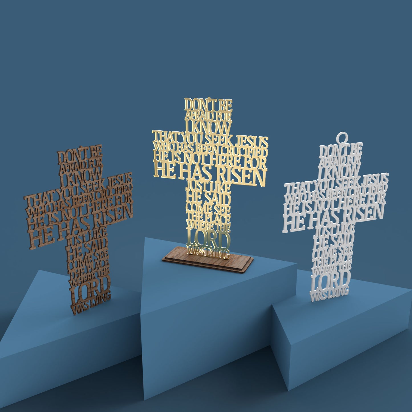 He has Risen (Matthew 28:5) Cross -Laser Cut File - The X Laser Files