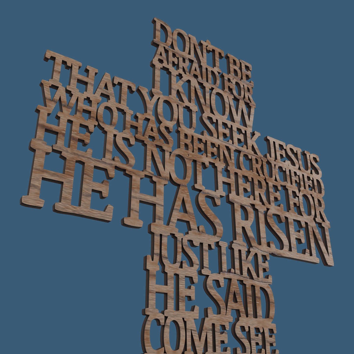 He has Risen (Matthew 28:5) Cross -Laser Cut File - The X Laser Files
