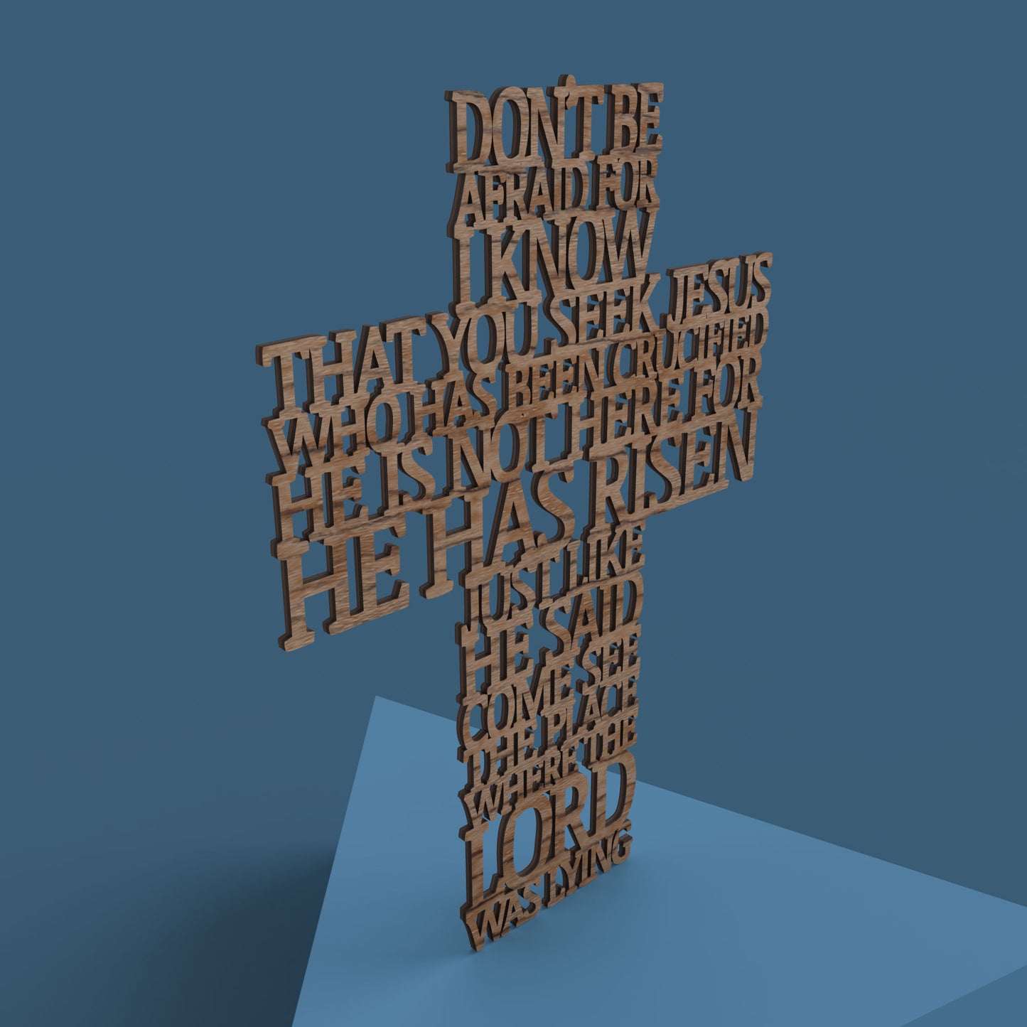 He has Risen (Matthew 28:5) Cross -Laser Cut File - The X Laser Files