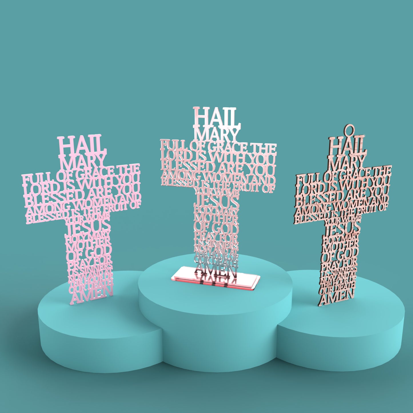 Modern Hail Mary Cross -Laser Cut File - The X Laser Files