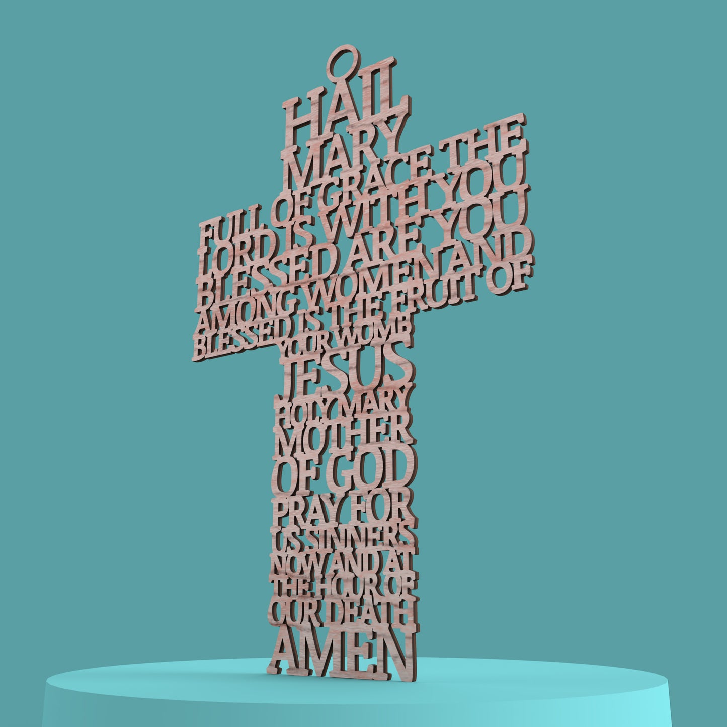 Modern Hail Mary Cross -Laser Cut File - The X Laser Files