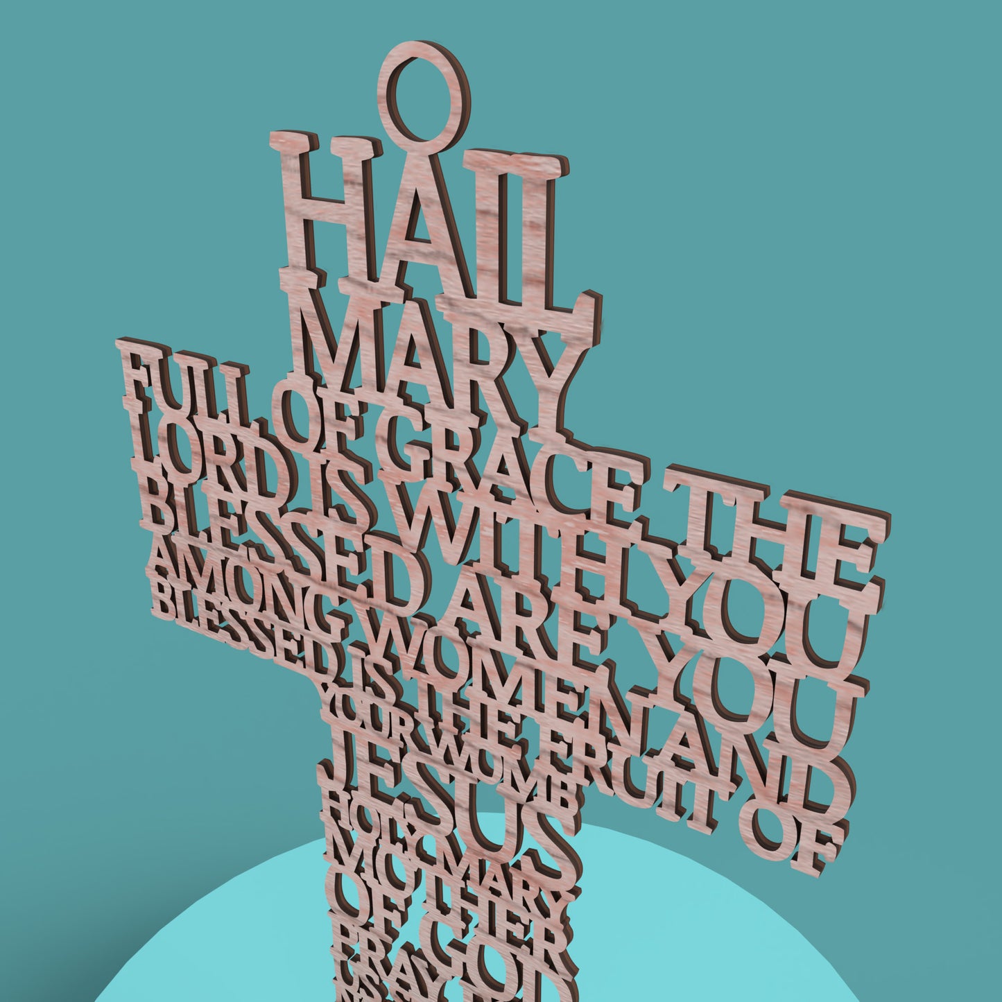 Modern Hail Mary Cross -Laser Cut File - The X Laser Files