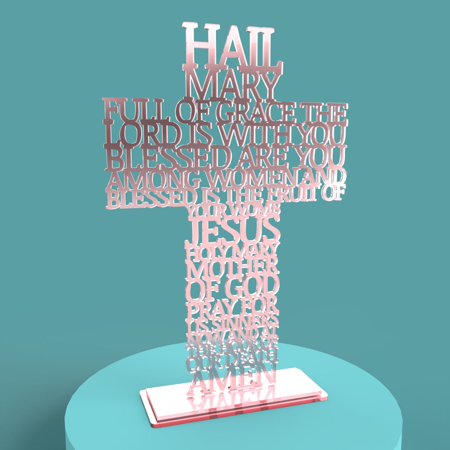 Modern Hail Mary Cross -Laser Cut File - The X Laser Files