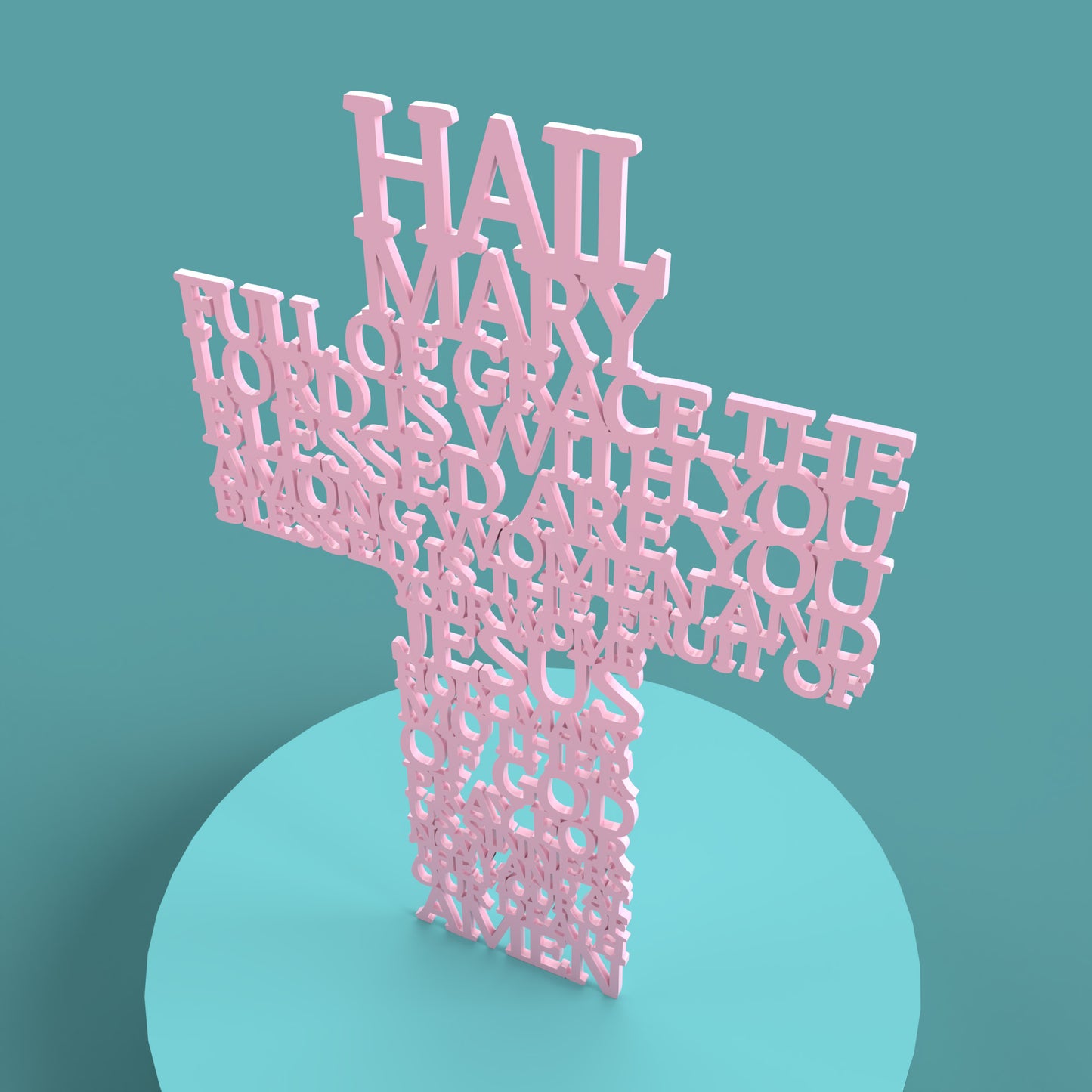 Modern Hail Mary Cross -Laser Cut File - The X Laser Files