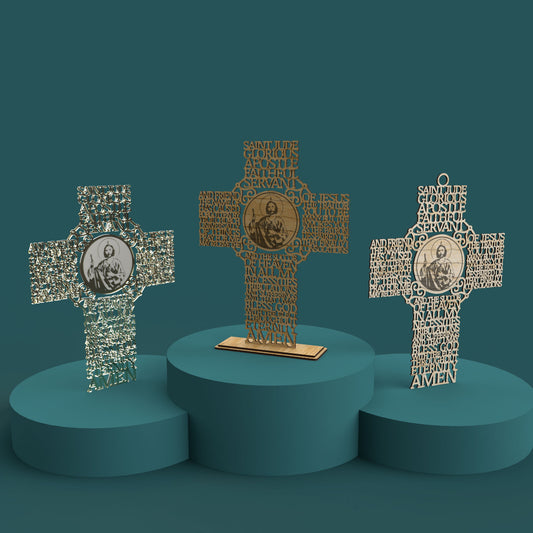 St Jude Picture Cross -Laser Cut File - The X Laser Files