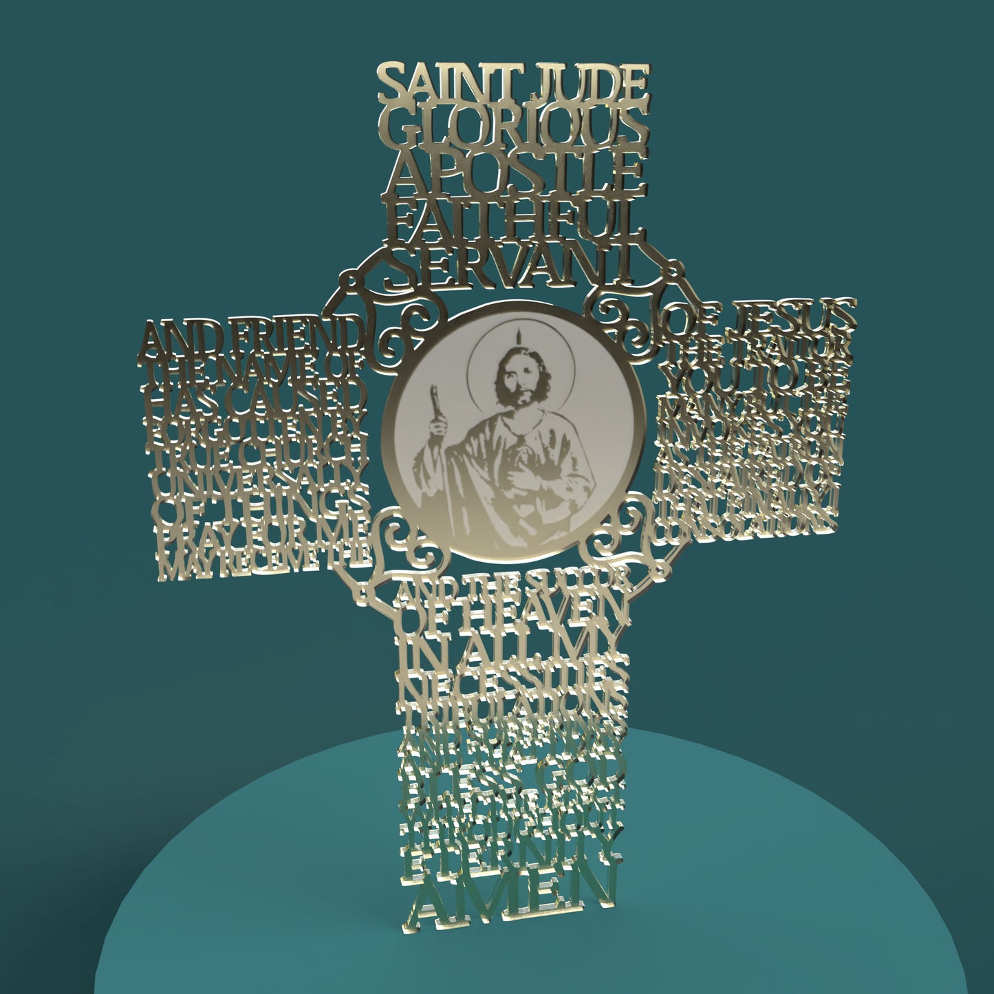St Jude Picture Cross -Laser Cut File - The X Laser Files