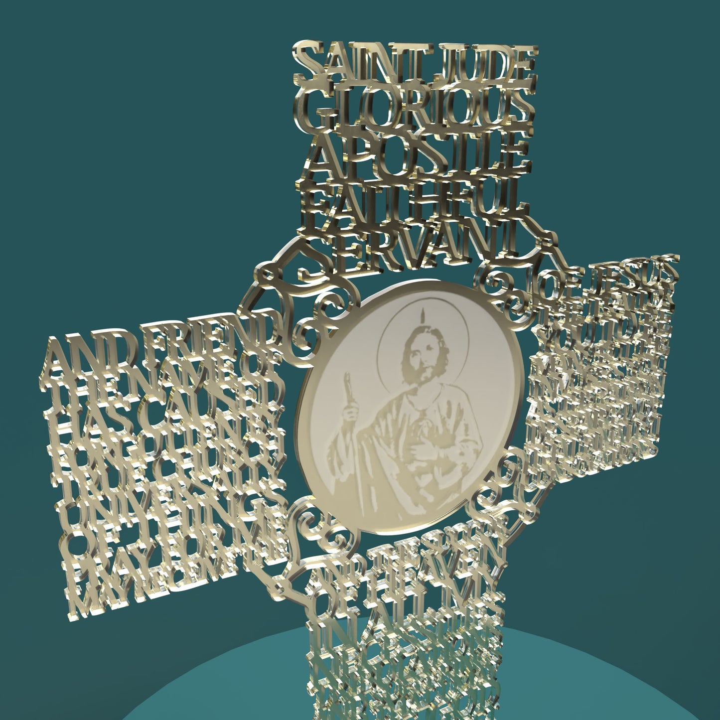 St Jude Picture Cross -Laser Cut File - The X Laser Files