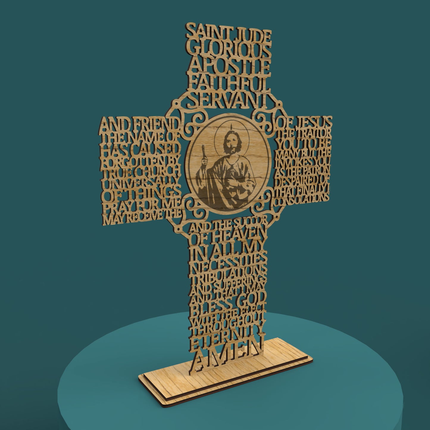 St Jude Picture Cross -Laser Cut File - The X Laser Files