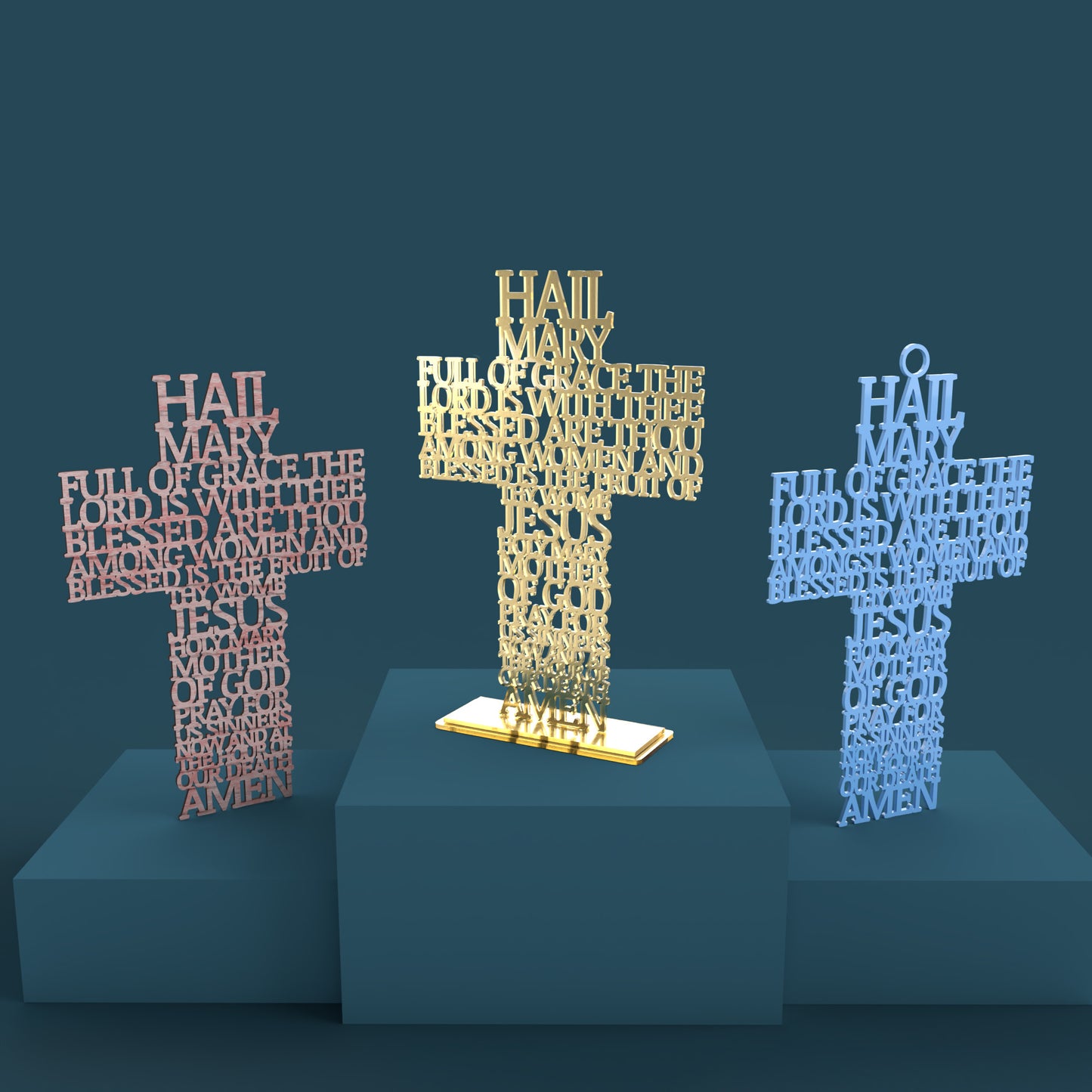 Traditional Hail Mary Cross -Laser Cut File - The X Laser Files
