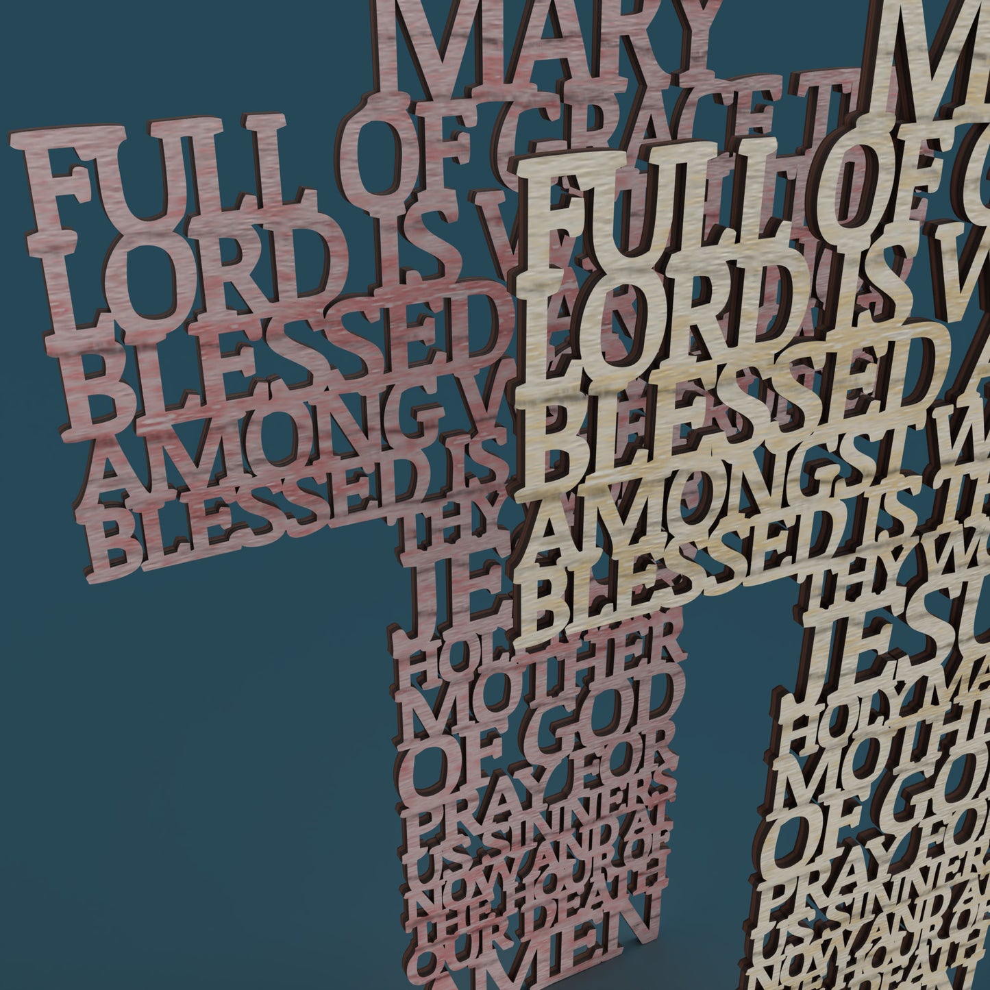 Traditional Hail Mary Cross -Laser Cut File - The X Laser Files