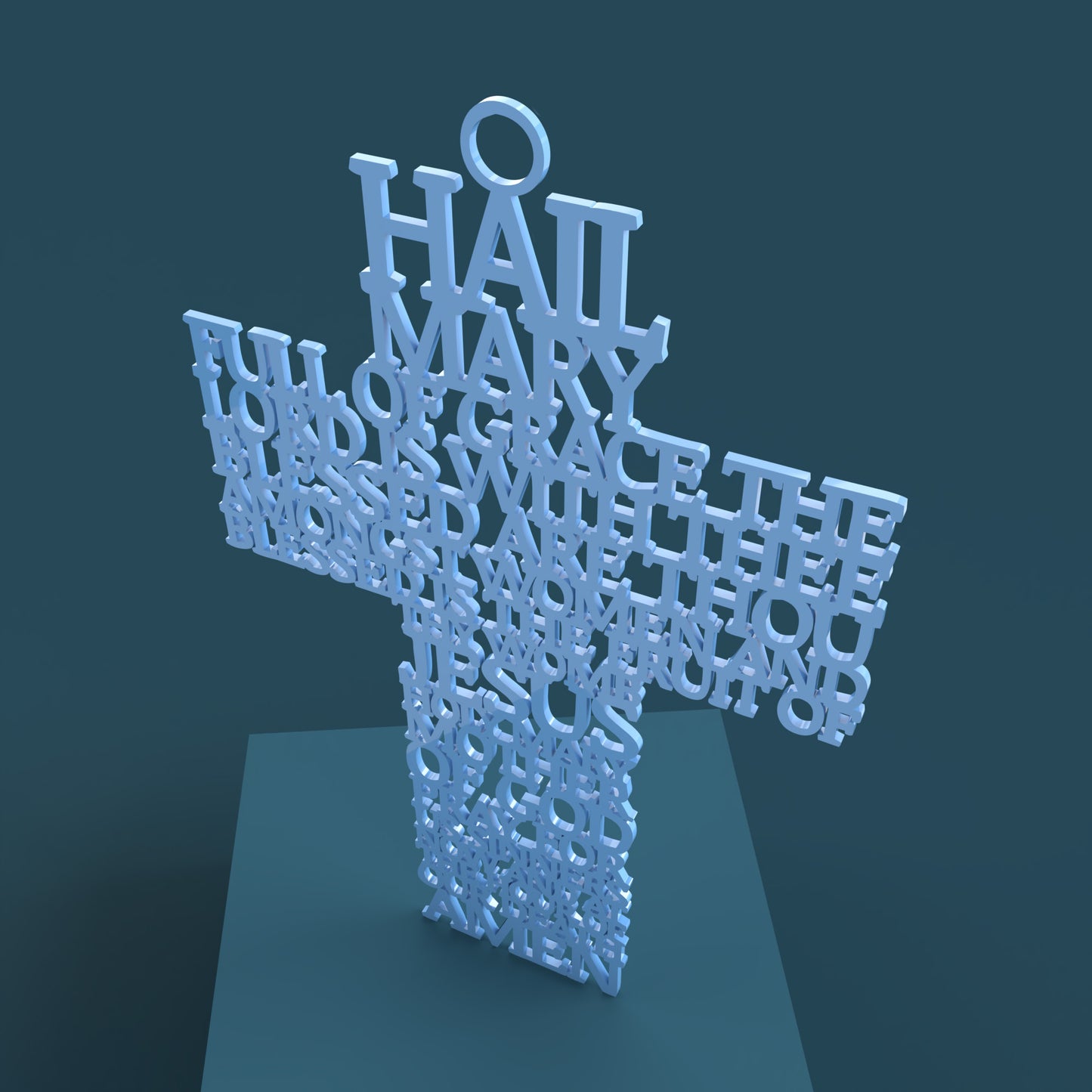 Traditional Hail Mary Cross -Laser Cut File - The X Laser Files