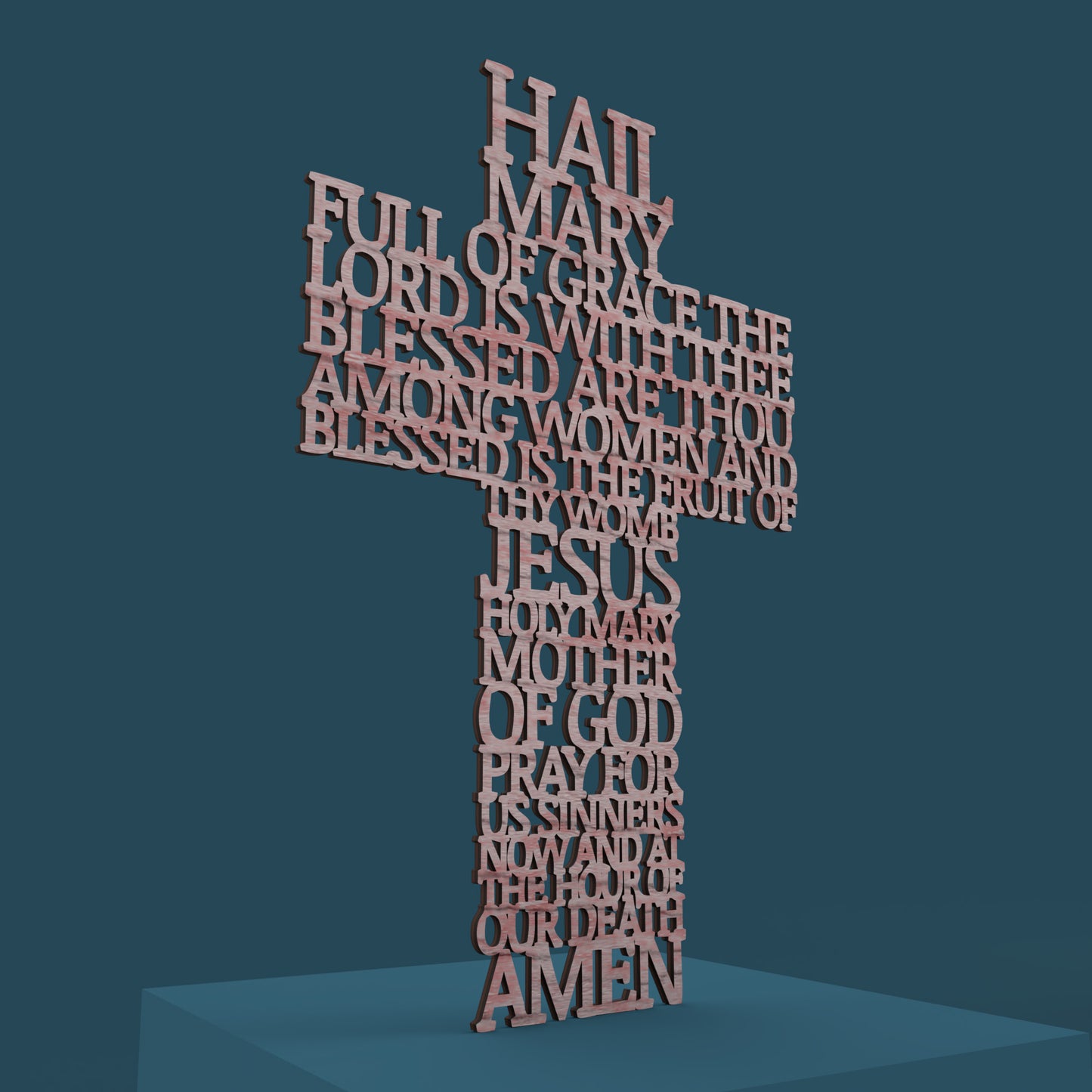 Traditional Hail Mary Cross -Laser Cut File - The X Laser Files
