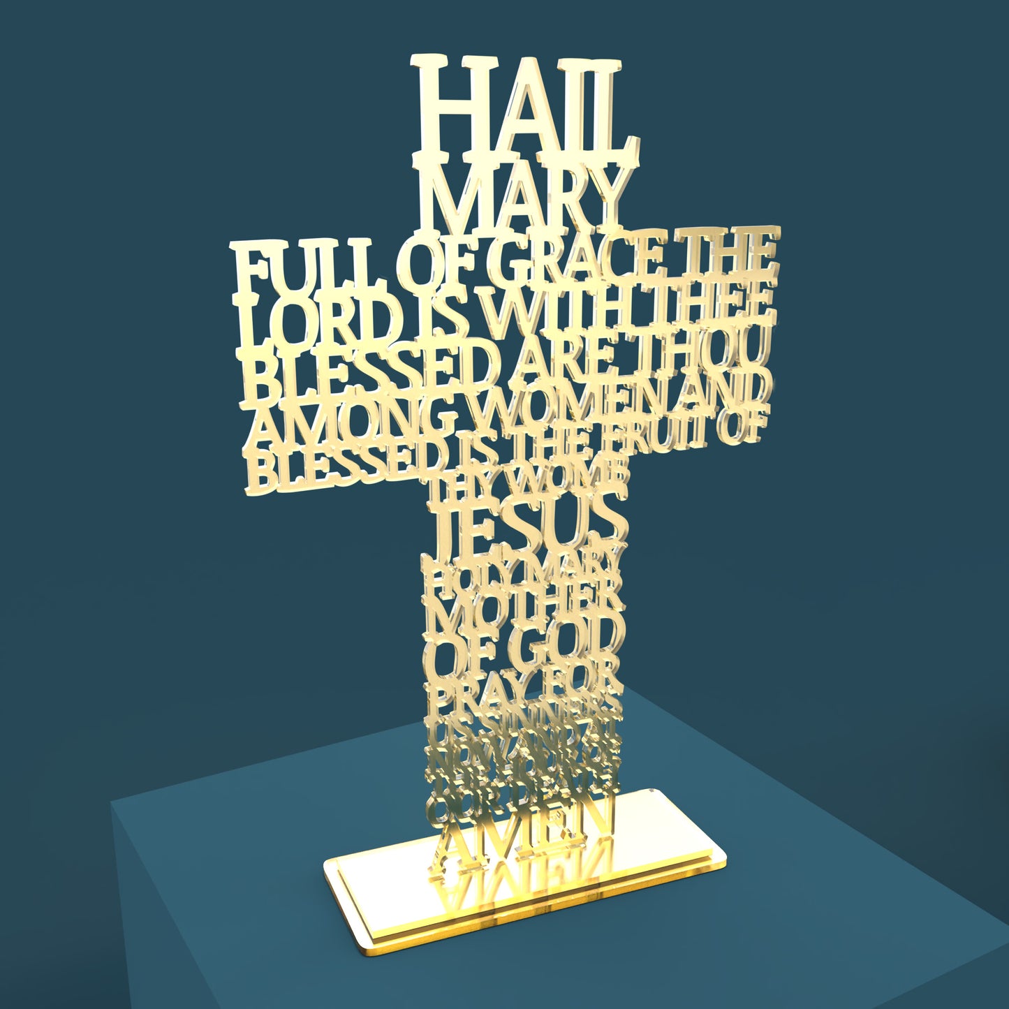 Traditional Hail Mary Cross -Laser Cut File - The X Laser Files