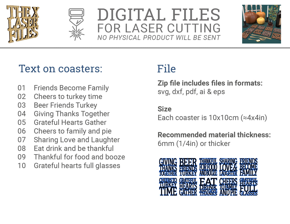 Thanksgiving Coasters