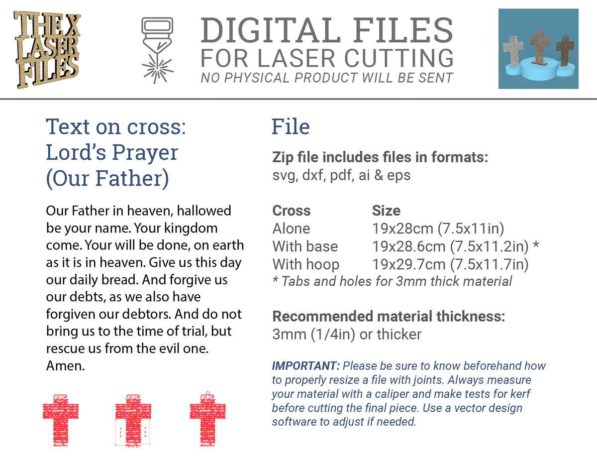 Lord's Prayer (Our Father) Cross Modern Version