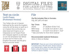 Lord's Prayer (Our Father) Square with Cross Extended Version