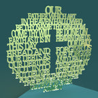 Lord's Prayer (Our Father) Circle with Cross KJV Version