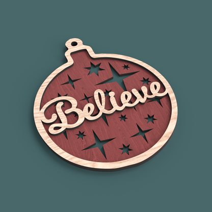 Christmas Words Ornaments