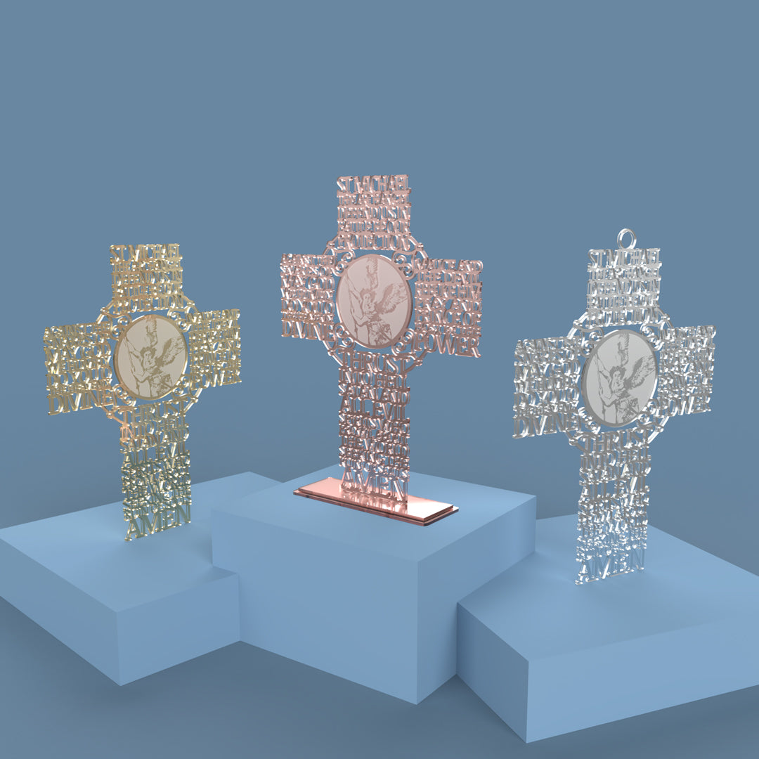 Saint Michael Archangel Picture Cross