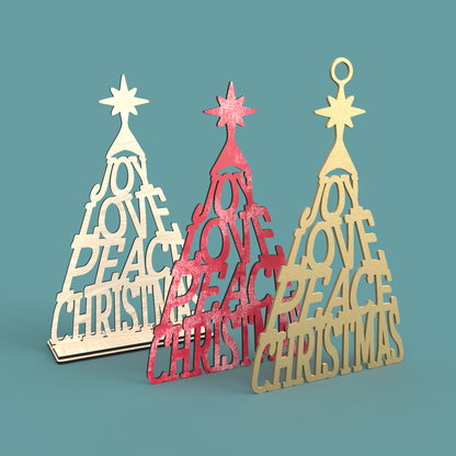 Joy Love Peace Christmas Tree