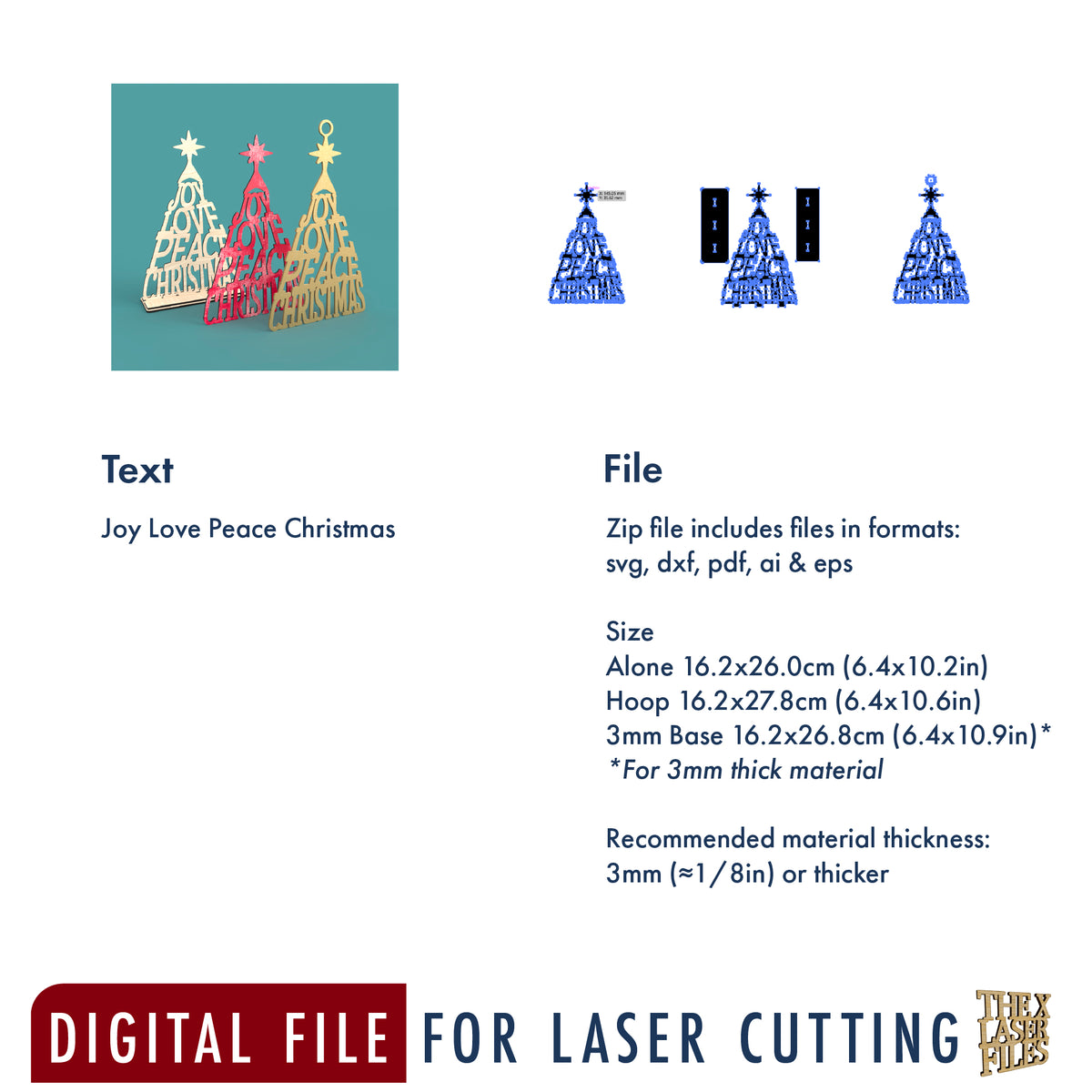 Joy Love Peace Christmas Tree
