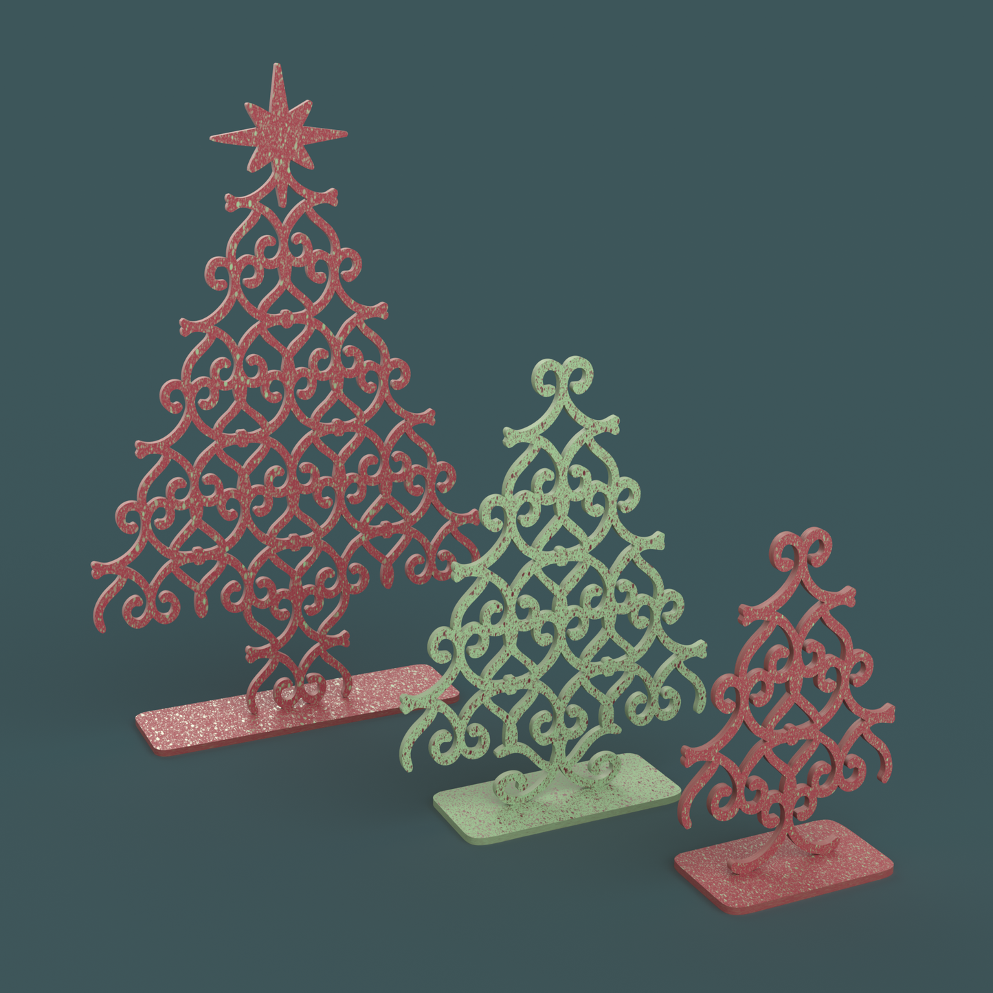 Christmas Trees 3 Piece Set