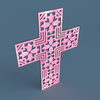 Floral Geometric Layered Cross