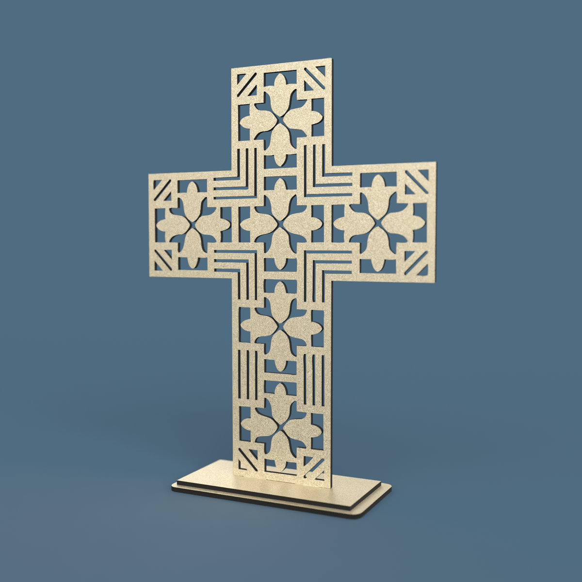 Floral Geometric Layered Cross