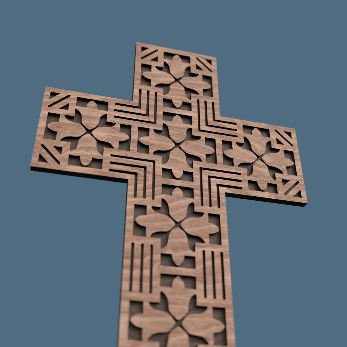 Floral Geometric Layered Cross