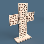 Floral Geometric Layered Cross