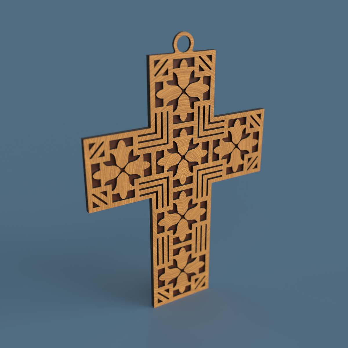 Floral Geometric Layered Cross