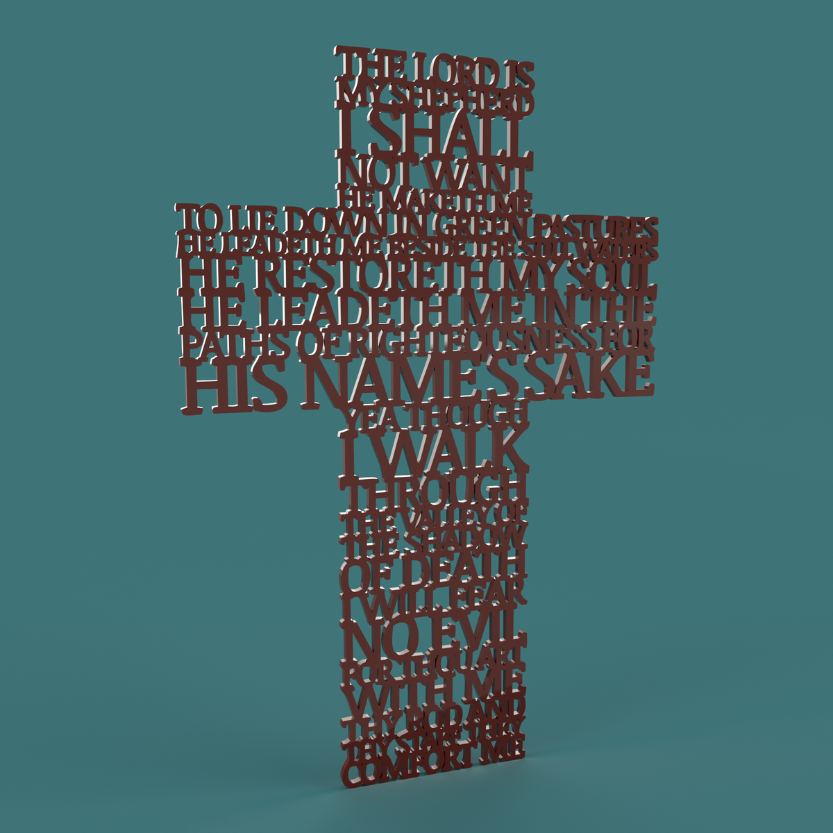 Psalm 23 The Lord is my Shepherd Cross KJV Version
