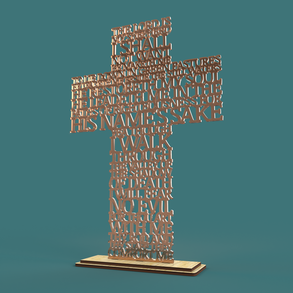 Psalm 23 The Lord is my Shepherd Cross KJV Version