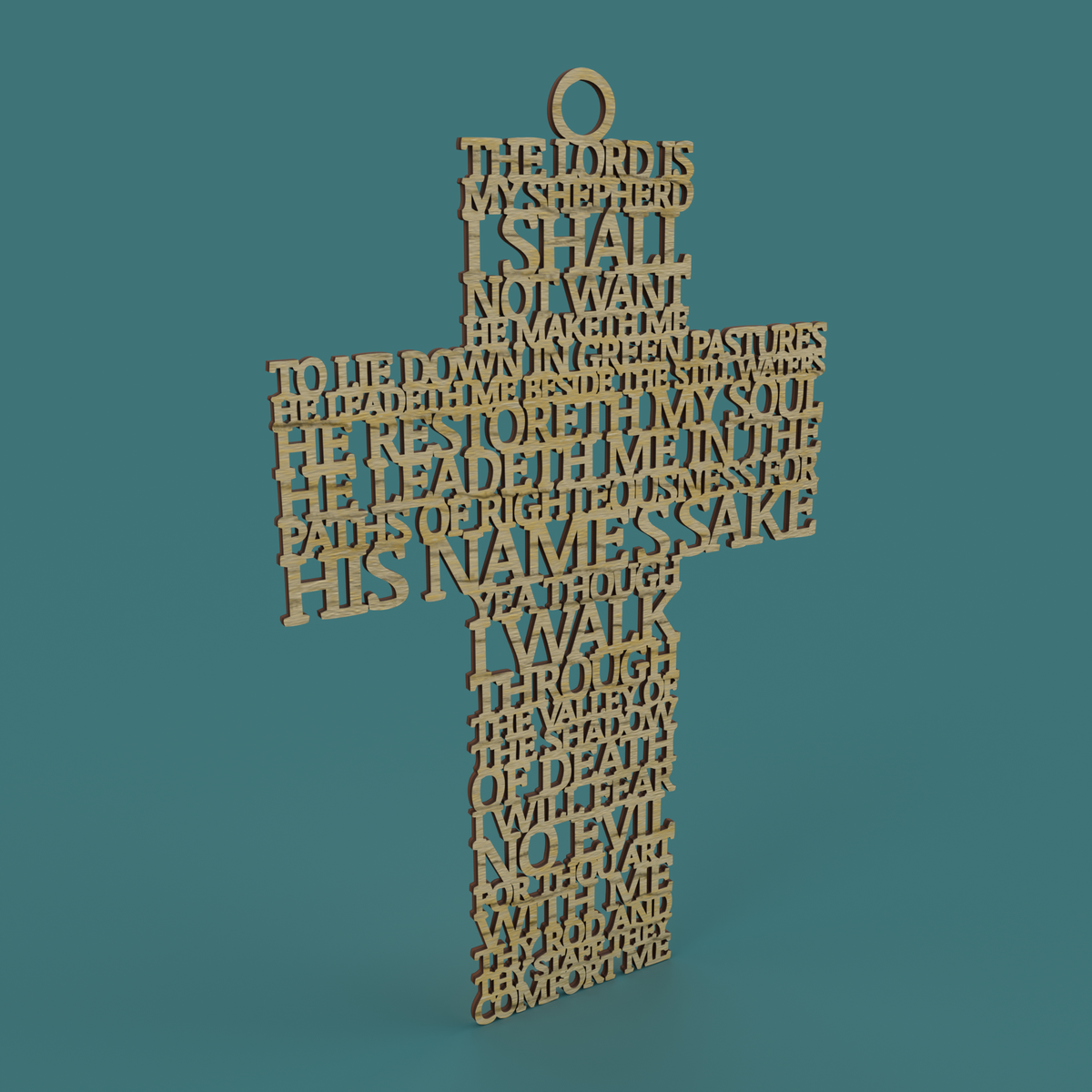 Psalm 23 The Lord is my Shepherd Cross KJV Version