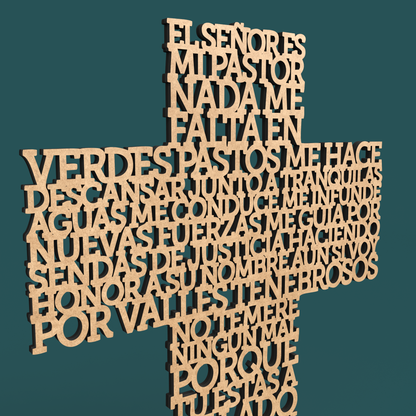 Cruz Salmo 23-1:4 "El Señor es mi pastor"