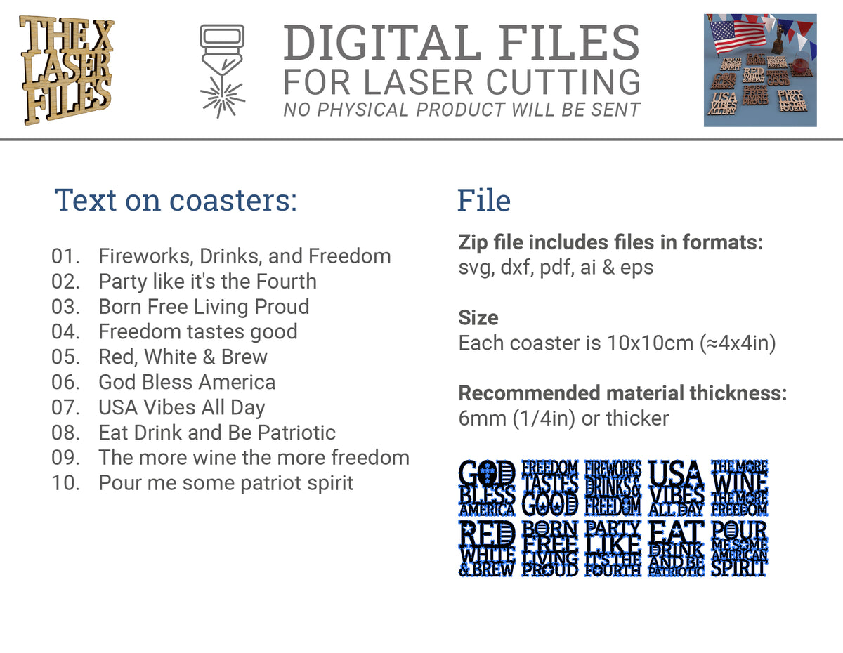 4th of July Coasters