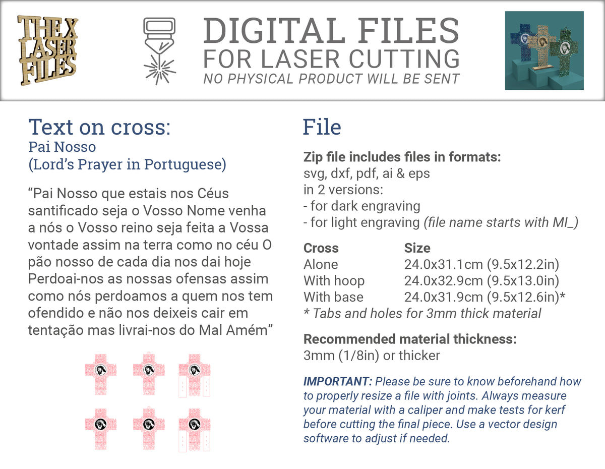 Pai Nosso Cross with Picture
