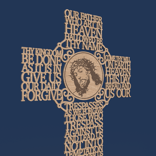 Lord's Prayer (Our Father) Picture Cross Traditional Version
