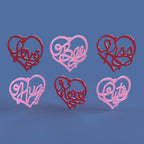 Valentine Hearts Coasters Ornaments and Toppers